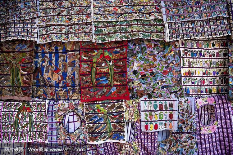 危地马拉的彩色编织纺织品